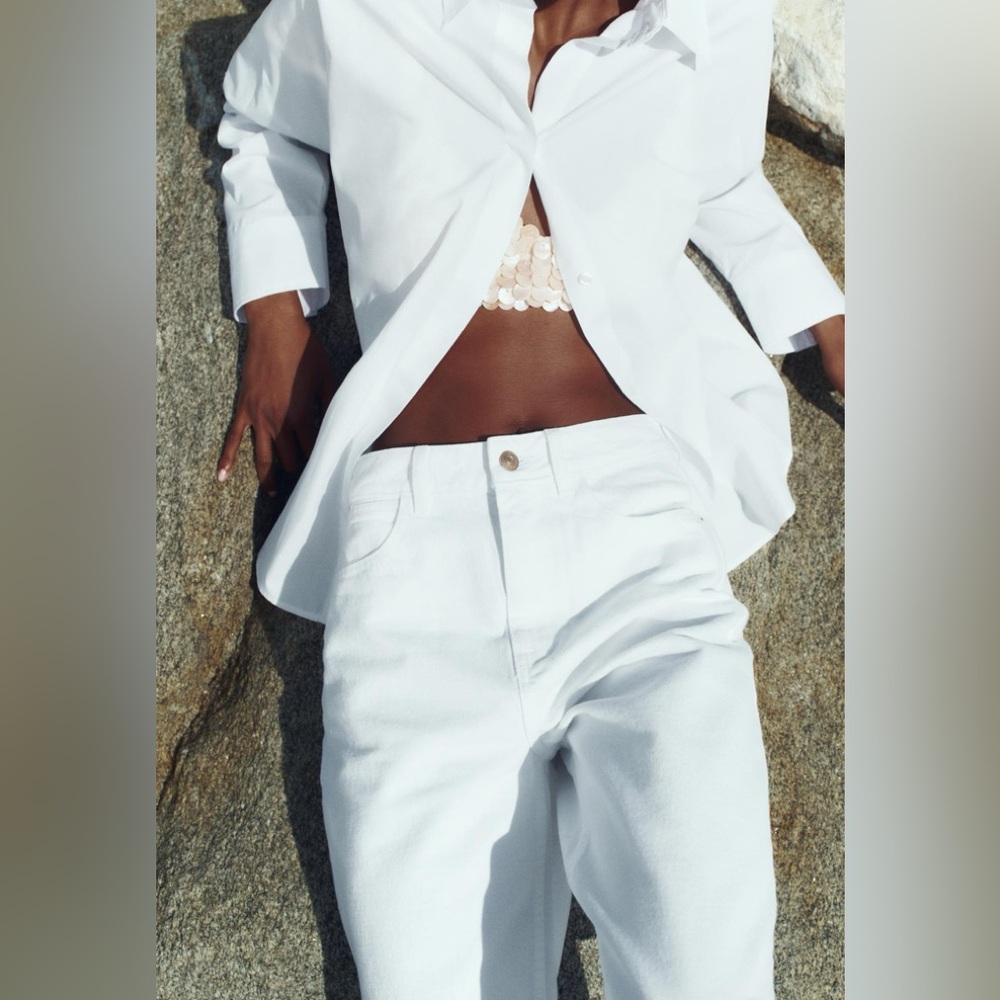 NEW Zara off white Mom Jeans